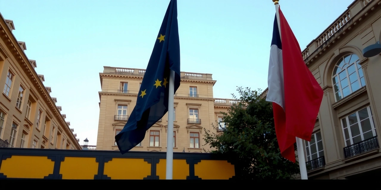Drapeaux européen et français